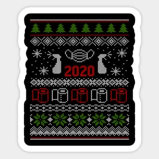 Ugly Christmas Sweater 2020 Toilet Paper Pandemic Funny Xmas Gifts Shirt Sticker